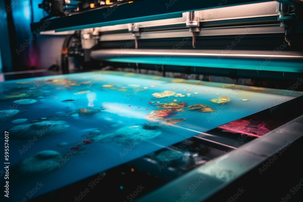 Printing on fabric using silk screen technique with color paints using