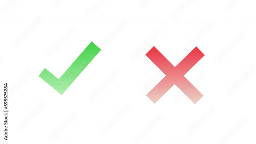 Tick and cross symbol. Green checkmark Confirmed and red Rejected icons isolated Tick and cross symbol. Green checkmark Confirmed and red Rejected icons isolated