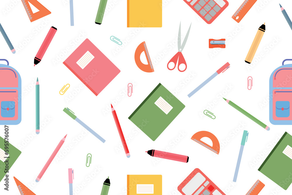 Seamless Back to School pattern. High school and college subjects. Vector illustration Seamless Back to School pattern. High school and college subjects. Vector illustration