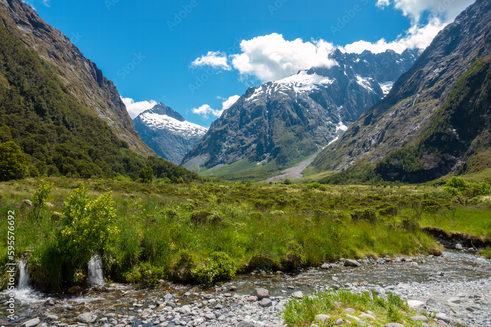 Stunning landscapes along State Highway 94 between Te Anau and Milford Sound, Fiordland National Park, South Island, New Zealand