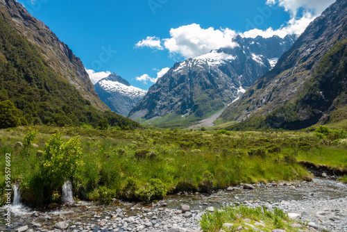 Stunning landscapes along State Highway 94 between Te Anau and Milford Sound  Fiordland National Park  South Island  New Zealand