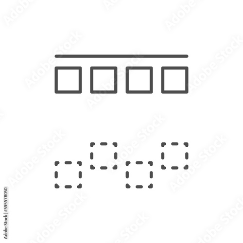 Top alignment line outline icon