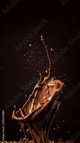 Generative ai. splash of brownish hot chocolate