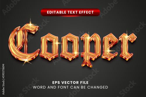 3d cooper vector text effect