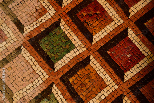 Dettaglio pavimento con mosaico Romano