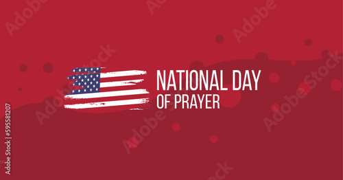 National Day Of Prayer with USA flag design poster.
