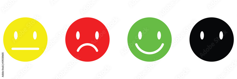 Fototapeta premium Iconic illustration of satisfaction level. Range to assess the emotions