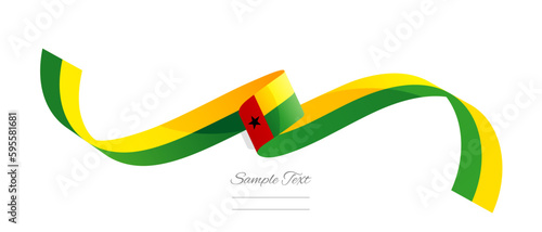 Bissau Guinean flag ribbon vector illustration. Guinea Bissau flag ribbon on abstract isolated on white color background