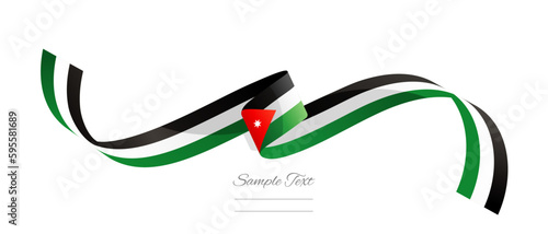 Jordanian flag ribbon vector illustration. Jordan flag ribbon on abstract isolated on white color background