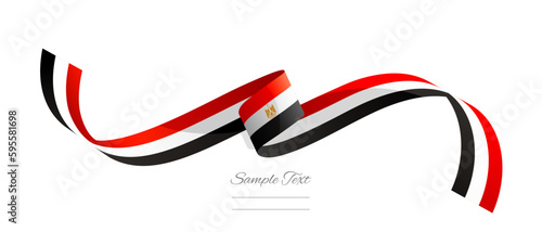 Egyptian flag ribbon vector illustration. Egypt flag ribbon on abstract isolated on white color background