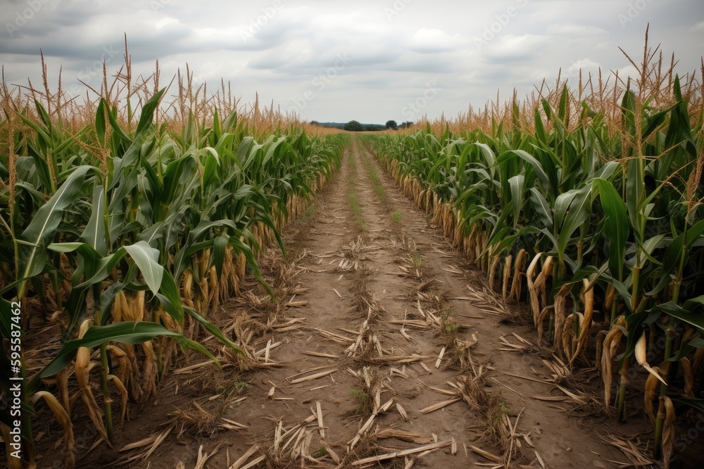 bioenergy plant, with rows of crops being grown for biomass and biofuel production, created with generative ai bioenergy plant, with rows of crops being grown for biomass and biofuel production, created with generative ai