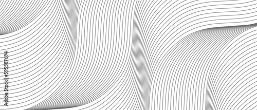 abstract smooth waves background. black and white wavy stripes background