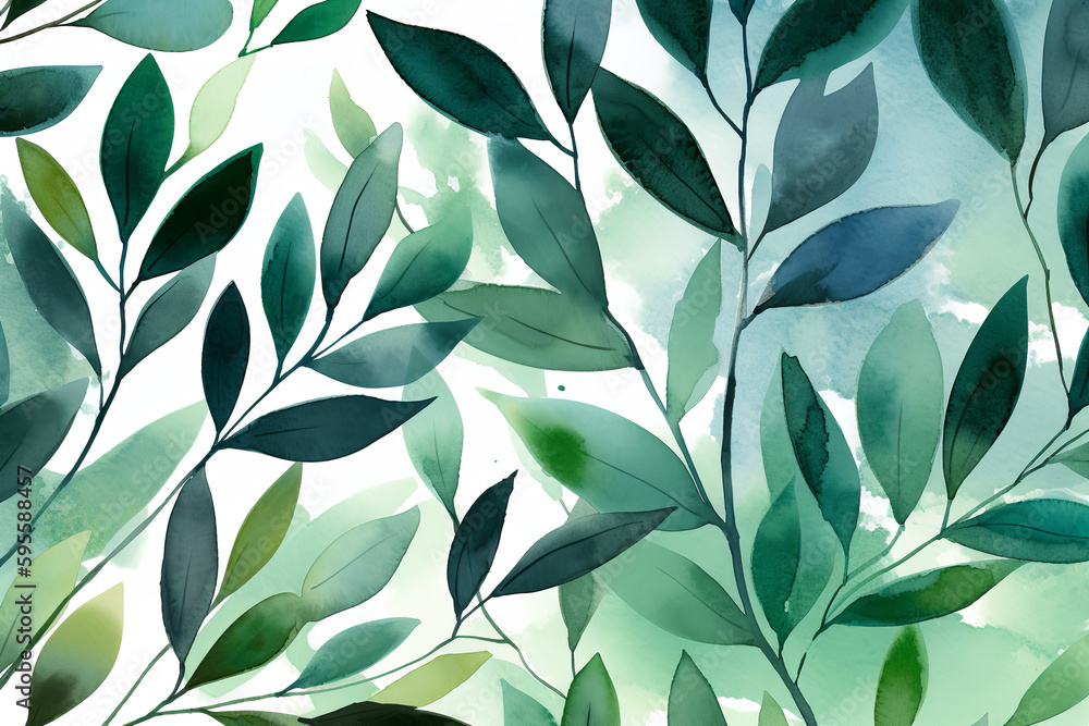 green flower in watercolor green flower in watercolor