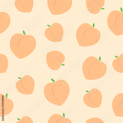 Peach seamless pattern