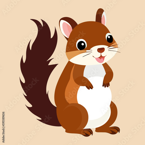 Cute squirrel cartoon vector clip art isolated 