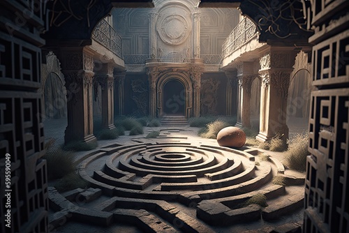 ancient architecture with labyrinth