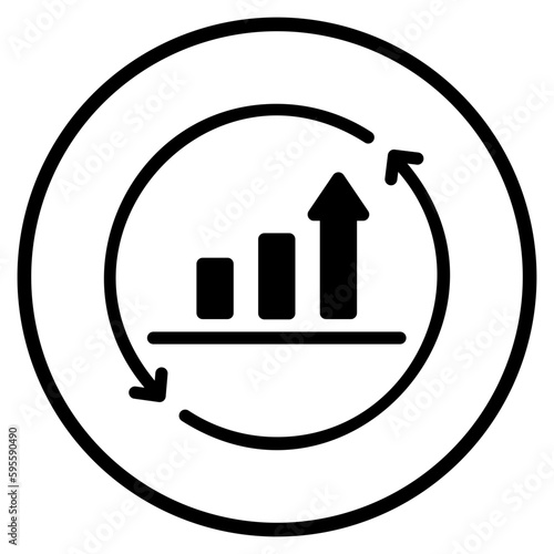 continuous improvement glyph icon