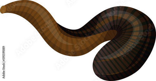 Leech dark brown striped bloodsucking worm alternative medical aid vector flat illustration