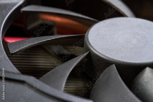 Close-up of a part of graphics card cooler