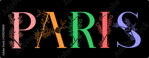 paris design typography vector for print t shirt