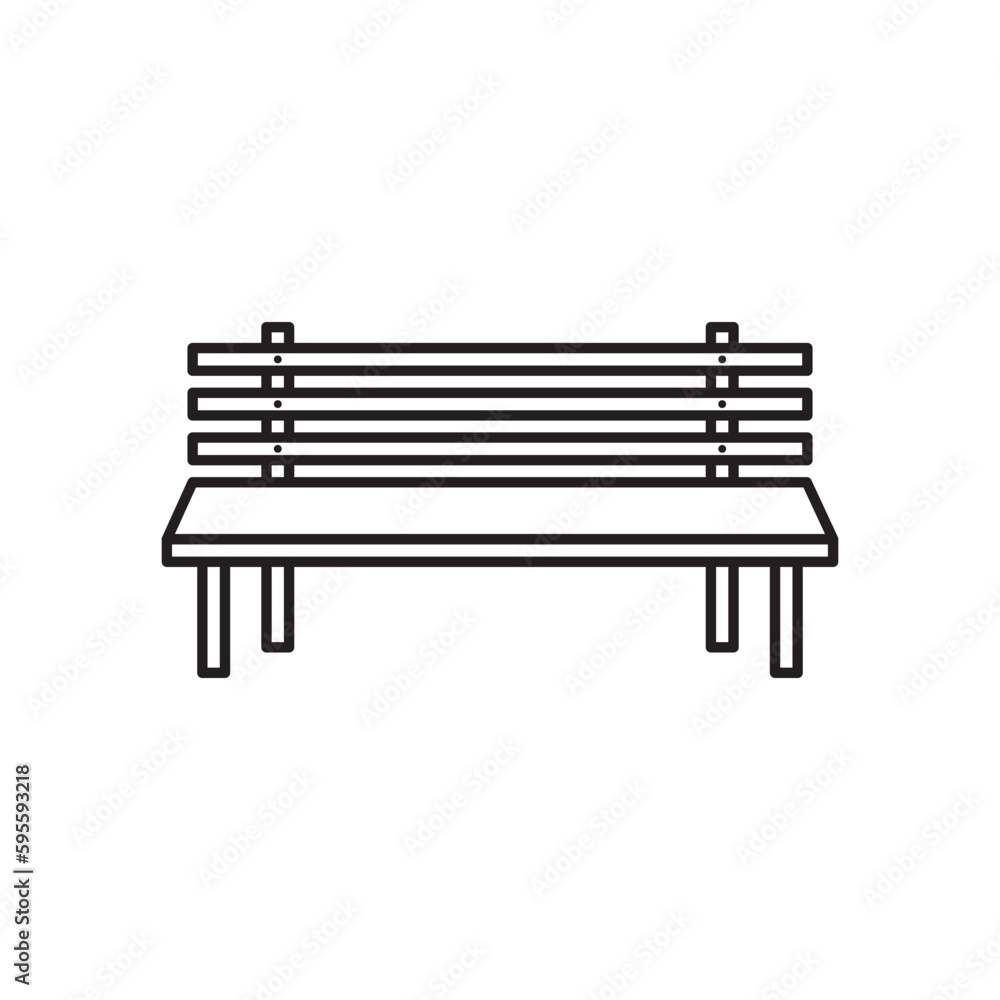 Bench vector line icon. Seat flat sign design. Bench symbol isolated pictogram. UX UI bench icon sign. Linear icon outline symbol Bench vector line icon. Seat flat sign design. Bench symbol isolated pictogram. UX UI bench icon sign. Linear icon outline symbol