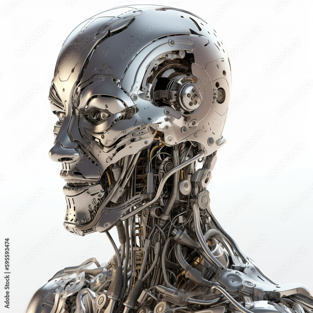 Advanced Robot with Gears and AI Technology in Close-up Shot | AI Generated Advanced Robot with Gears and AI Technology in Close-up Shot | AI Generated