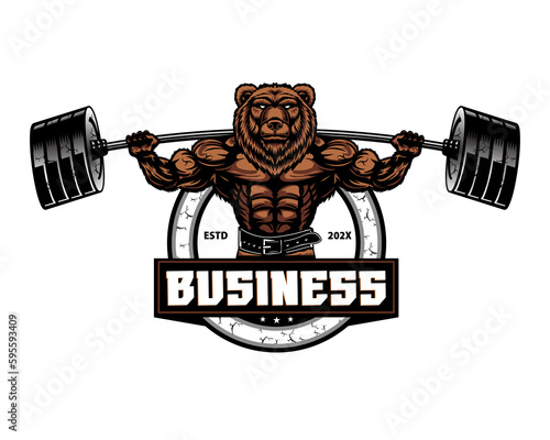 Bear Gym,Bodybuilder,Fitness,Iron Weight,Animal,Powerlifting,Strongman,Muscle