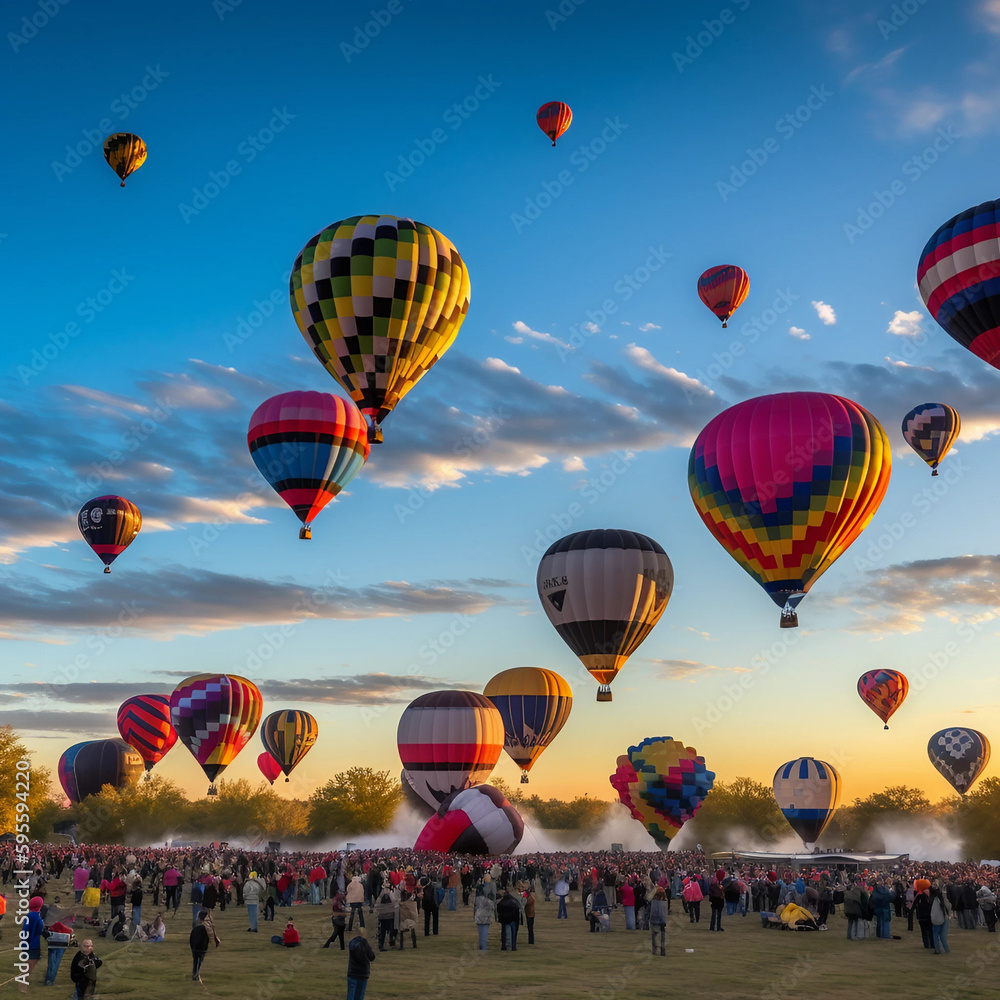 Obraz premium Heißluftballon Festival