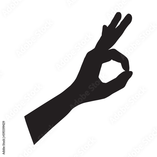Silhouette hand okay gesture vector