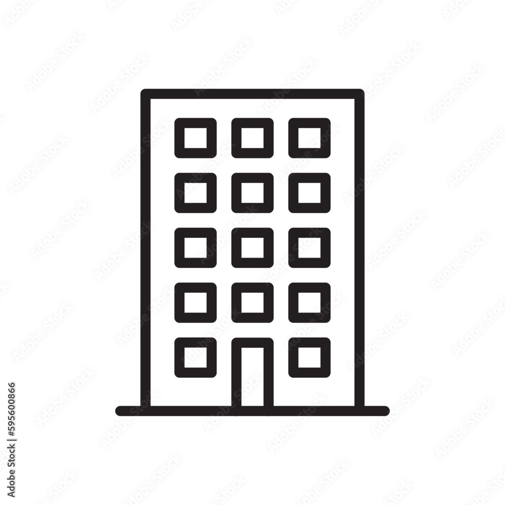 Building vector linear icon. Building flat sign design. Building symbol isolated pictogram. Real estate UX UI icon symbol outline sign Building vector linear icon. Building flat sign design. Building symbol isolated pictogram. Real estate UX UI icon symbol outline sign
