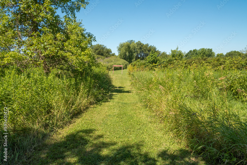 Fototapeta premium Raube Road Historical Site Of Wisconsin's Old Military Road Through Gallagher Marsh