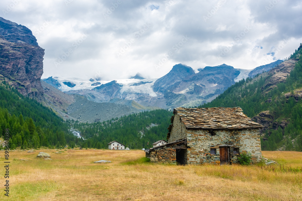 Old farm house in the Ayes Valley, Aosta Valley,  Italy