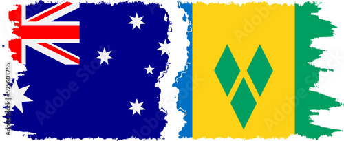 Saint Vincent and the Grenadines and Australia grunge flags connection