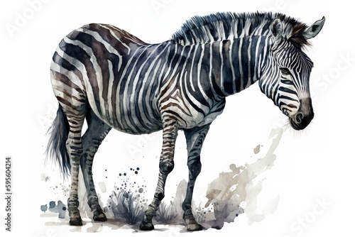 Wallpaper Mural Watercolor zebra illustration white background,Generative AI Torontodigital.ca