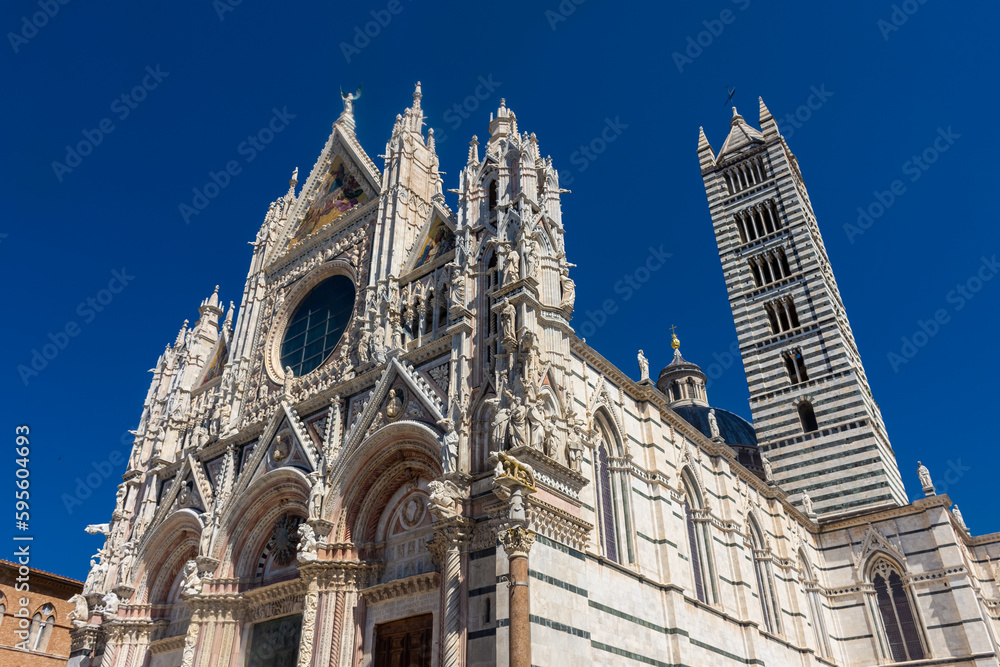 Exterior of the amazing Siena Cathedral, Tuscany,  Italy