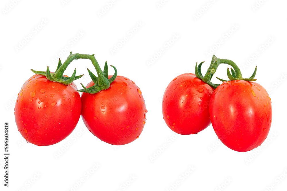Red ripe tomatoes on isolated a white background Red ripe tomatoes on isolated a white background