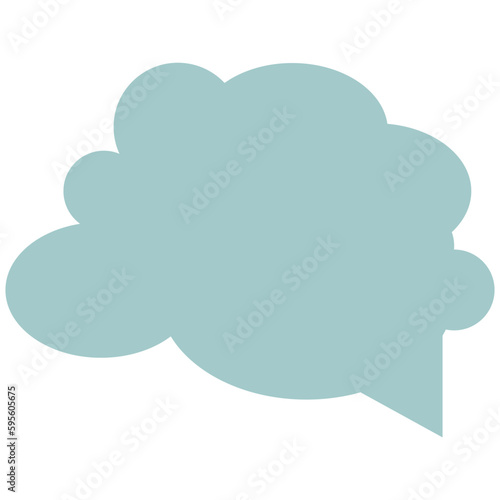 Dialogue illustration. Cadet blue color speech bubble on white background