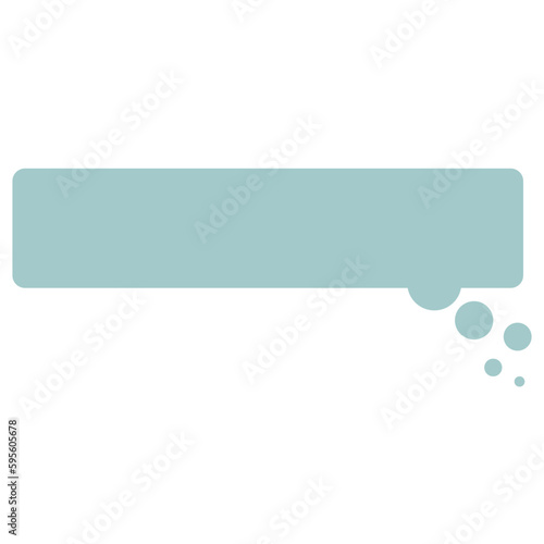 Dialogue illustration. Cadet blue thought bubble on white background