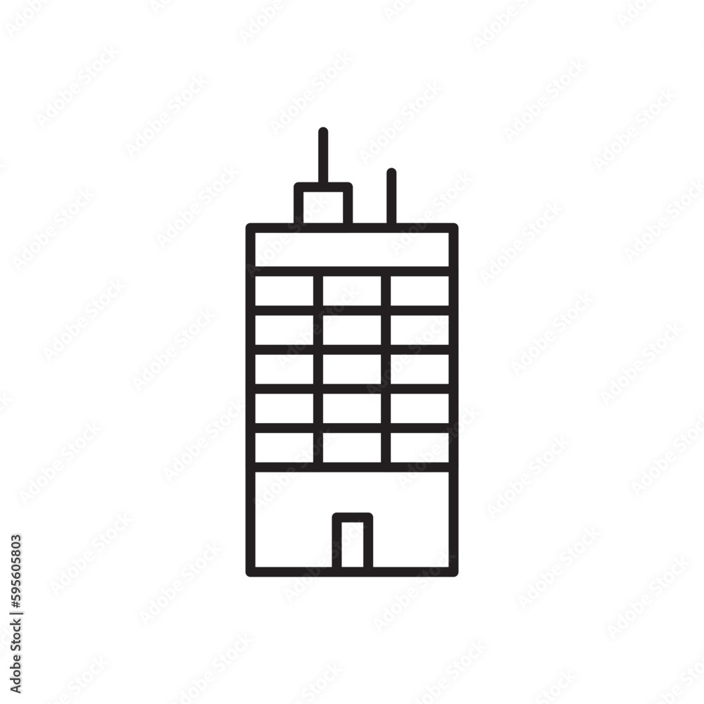 Building vector linear icon. Building flat sign design. Building symbol isolated pictogram. Real estate UX UI icon symbol outline sign Building vector linear icon. Building flat sign design. Building symbol isolated pictogram. Real estate UX UI icon symbol outline sign