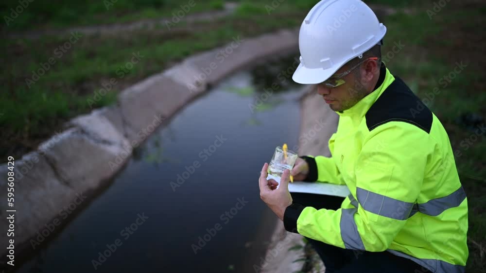 Si Environment. Check Environmental engineers inspect water quality,Bring water to the lab ...