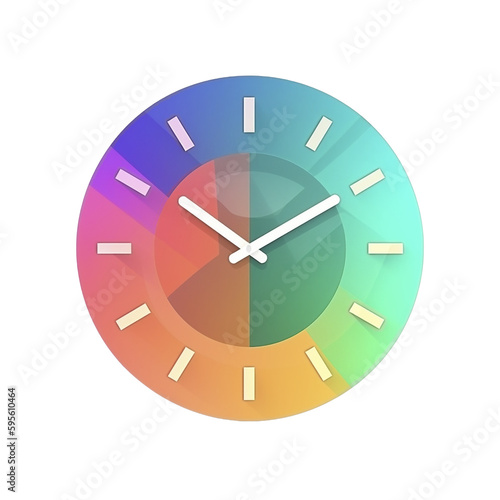 Icon with clock for app on the transparent background, created with generative AI