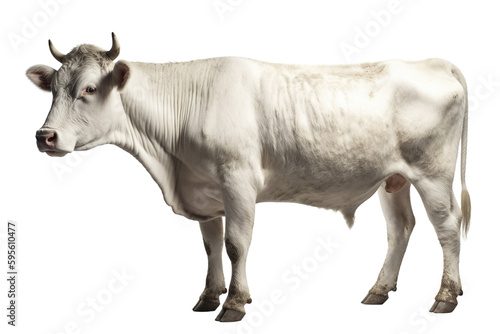 Piedmontese cow on transparent background, created with generative AI photo