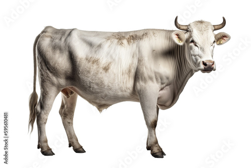 Piedmontese cow on transparent background  created with generative AI