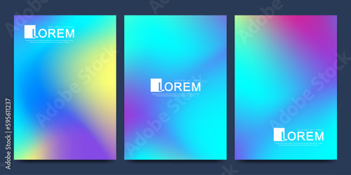 Fluid Gradient Minimal Poster Layout Template. Modern Cover Design. Abstract Flyer With Colorful Liquid Color. Vector Illustration.