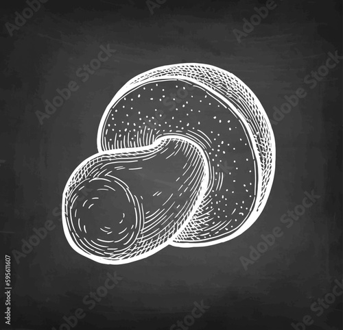 Penny bun mushroom chalk sketch.