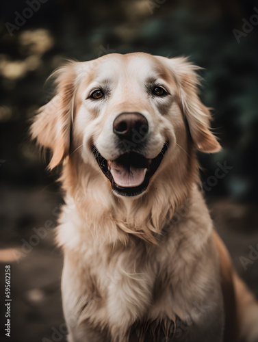 radosny, uśmiechnięty pies, portret, Generative AI © Tomasz