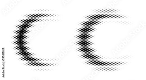 Crescent Moon Halftone Dots Gradient Vector Illustration