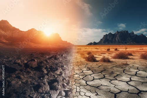 Climate change caused by an increase in Earth's average surface temperature. Generative AI