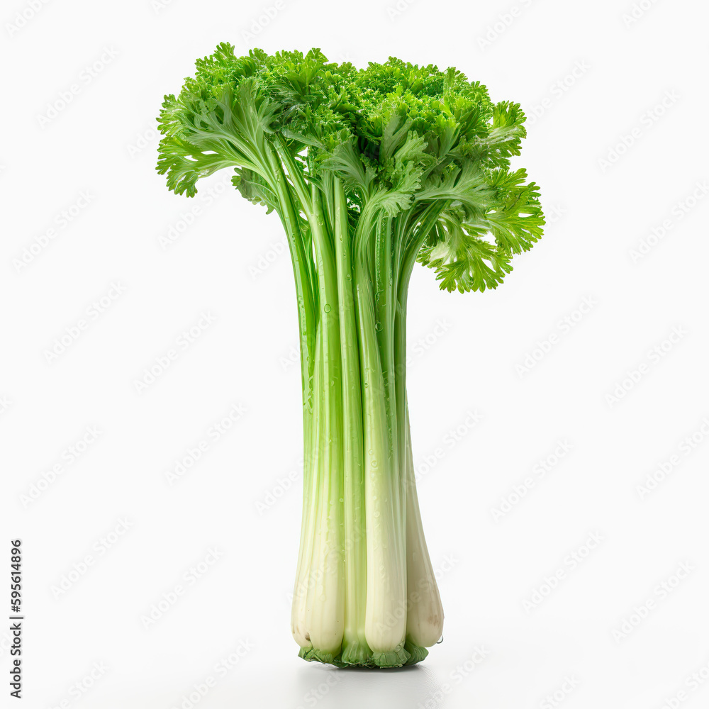 Celery on white background. Generative AI. Celery on white background. Generative AI.