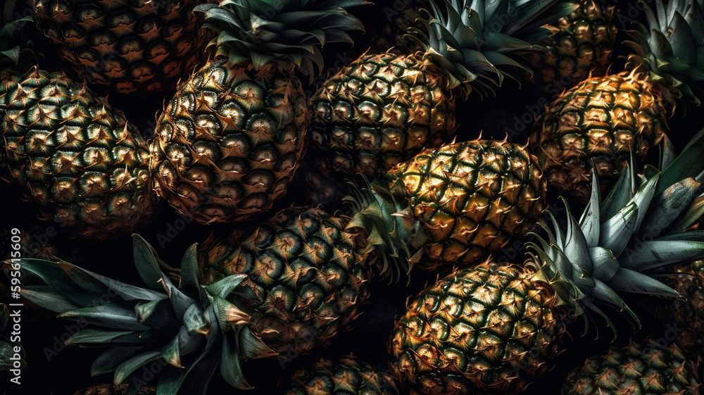 Pile of pineapples
